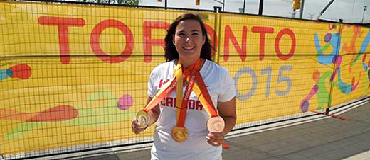 Athlete Renee Foessel with her medals
