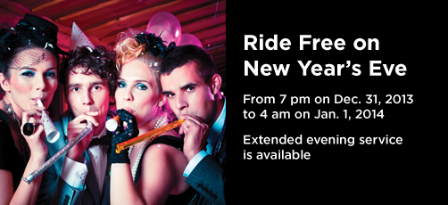 Ride Free News Year's Eve