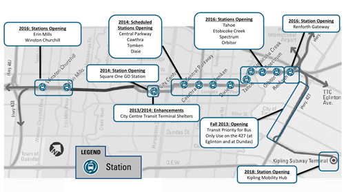 Mississauga's new transitway Construction Map